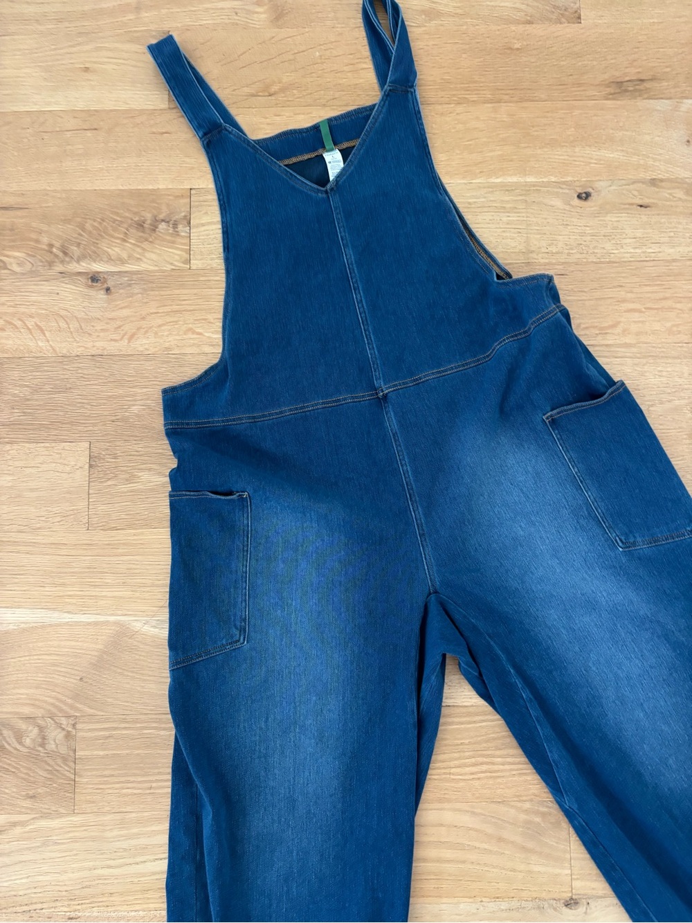 Halara Flex™ V Neck Pocket Washed Denim Casual Overalls - Picture 6 of 8